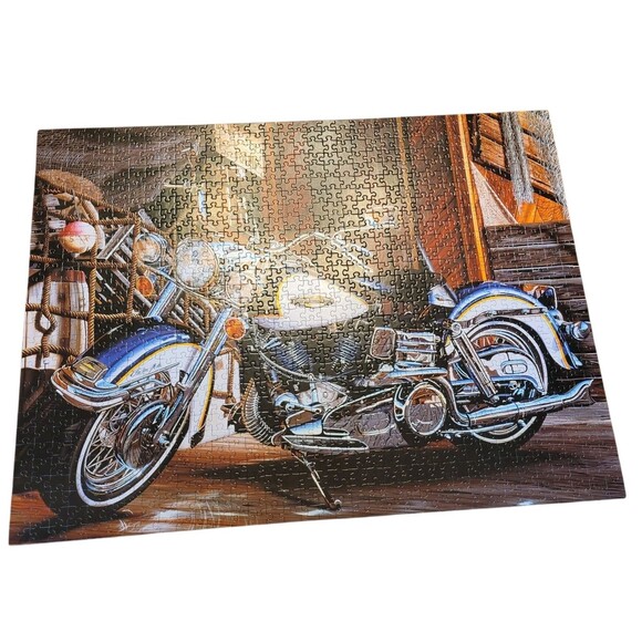 2003 Harley Davidson Puzzle 1000 Piece Catch Of The Day Scott Jacobs Complete - Picture 1 of 12